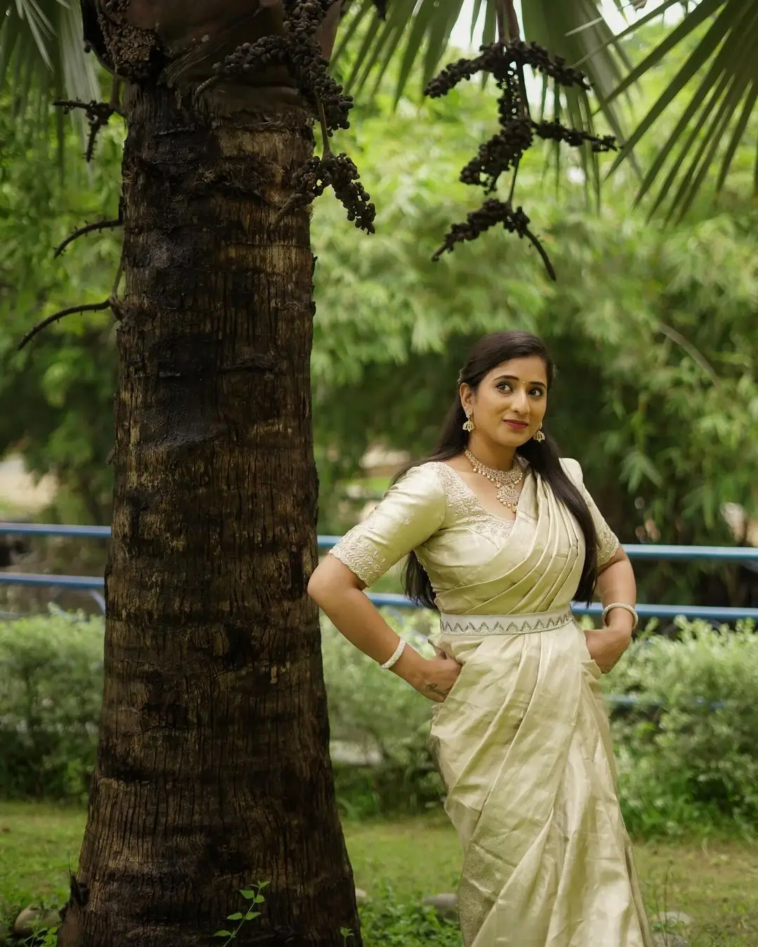 Telugu Actress Viraajita in Beautiful Green Saree Blouse